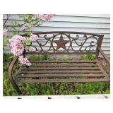 Decorative Metal Garden Bench with Star Design