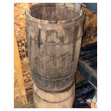 Pair of Rustic Wooden Barrels