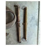 Antique Leather Horse Collar with Wooden Double Tree and Block
