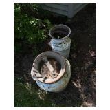 Pair of Vintage Metal Milk Cans