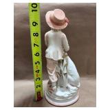 Andrea by Sadek Colonial Bisque Boy and Dog Figurine 23/388