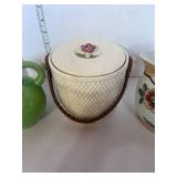 3 Vintage Pottery Pieces: Pitchers and Covered Dish