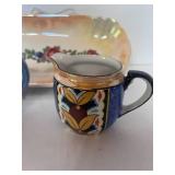 3 Vintage Pieces: Sadler Cobalt Blue Creamer,  Celery Dish and Lusterware Creamer