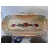 3 Vintage Pieces: Sadler Cobalt Blue Creamer,  Celery Dish and Lusterware Creamer