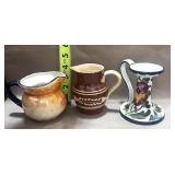 3 Vintage Pieces of Czech Pottery