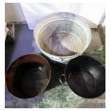Vintage Galvanized Tub and Two Planting Pots