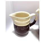 Vintage National Brotherhood Fridge Jug and Oxford Potteries Snow Flower Pitcher