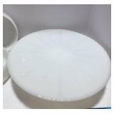 Two Handled 14oz Glasbake Soup Bowls and Cake Plate