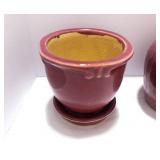 3 Pieces of Vintage Pottery Mauve