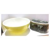 Pyrex Bowl and German Cracker Tin
