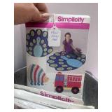 Bucket of 13 NOS Iron on Transfers and Patterns and Handmade Pink Purse