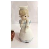 Vintage Original Arnart Nurse, 1988 Enesco Doctor, and Small Porcelain Nurse