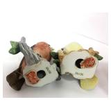 5 Bird Figurines; Lefton, Wood and Resin