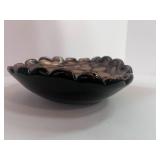 Vintage Murano Italy Brown, Black and Gold Art Glass Bowl
