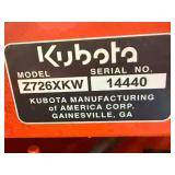 Kubota Z726X 60" Commercial Zero Turn Mower