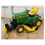 John Deere 455 Diesel Garden Tractor, Cab & Front Blade