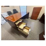 Wood Desk & Credenza