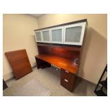 Wood Desk & Credenza