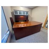 Wood Desk & Credenza