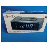 Jensen Dual Alarm Clock Radio with Qi Charging