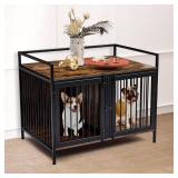 New Double Dog Crate with Divider/ End Table. Heavy Duty Dog Crate for indoor use