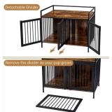New Double Dog Crate with Divider/ End Table. Heavy Duty Dog Crate for indoor use