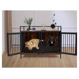 New Double Dog Crate with Divider/ End Table. Heavy Duty Dog Crate for indoor use