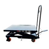 Hydraulic Lift Table Cart, 500LBS, Manual Scissor Lift Table w/ 4 Wheels and Foot Pump, Elevating Hydraulic Cart for Material Handling