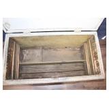 Vintage Wooden Military Storage Chest with Metal Reinforcements
