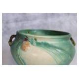 Pair of Vintage Roseville Pottery Vases with Floral Design