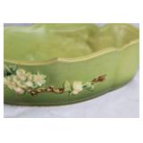 Vintage Roseville Pottery Green Magnolia Dish with Handles