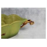 Vintage Roseville Pottery Green Magnolia Dish with Handles