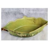 Vintage Roseville Pottery Green Magnolia Dish with Handles