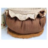 Vintage Canister Set and Burlap Lined Bread Basket