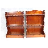 Pair of Vintage Wooden Wall-Mounted Plate Racks