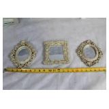 Burnes of Boston Decorative Set: 3 Ornate Frames & 2 White Ledges
