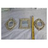 Burnes of Boston Decorative Set: 3 Ornate Frames & 2 White Ledges