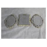 Burnes of Boston Decorative Set: 3 Ornate Frames & 2 White Ledges