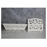 Burnes of Boston Decorative Set: 3 Ornate Frames & 2 White Ledges