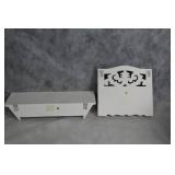Burnes of Boston Decorative Set: 3 Ornate Frames & 2 White Ledges