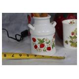 Assorted Collection of Strawberry-Themed Kitchenware and China