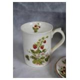 Assorted Collection of Strawberry-Themed Kitchenware and China