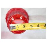 Set of 3 Red Diamond Pattern Glass Lamp Shades