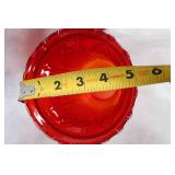 Set of 3 Red Diamond Pattern Glass Lamp Shades