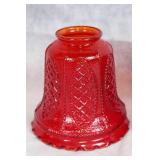 Set of 3 Red Diamond Pattern Glass Lamp Shades