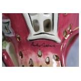 Strawberry Ceramic Wind Chime by Heather Goldminc and Set of 2 Orrefors Sweden Crystal Votives