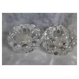 Strawberry Ceramic Wind Chime by Heather Goldminc and Set of 2 Orrefors Sweden Crystal Votives