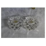 Strawberry Ceramic Wind Chime by Heather Goldminc and Set of 2 Orrefors Sweden Crystal Votives