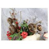 Vintage Enamelware Kitchen Set with Floral Arrangement