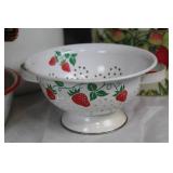 Vintage Enamelware Kitchen Set with Floral Arrangement